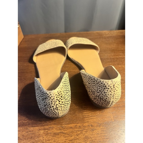 J.Crew Morgan Calf-Hair Peep Toe Flats 9 Tan/Black Spotted Leopard - Picture 6 of 7